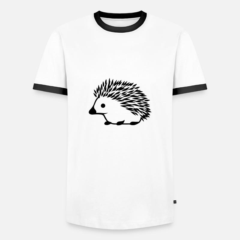 Igel - Männer Kontrast-T-Shirt - Weiß/Schwarz