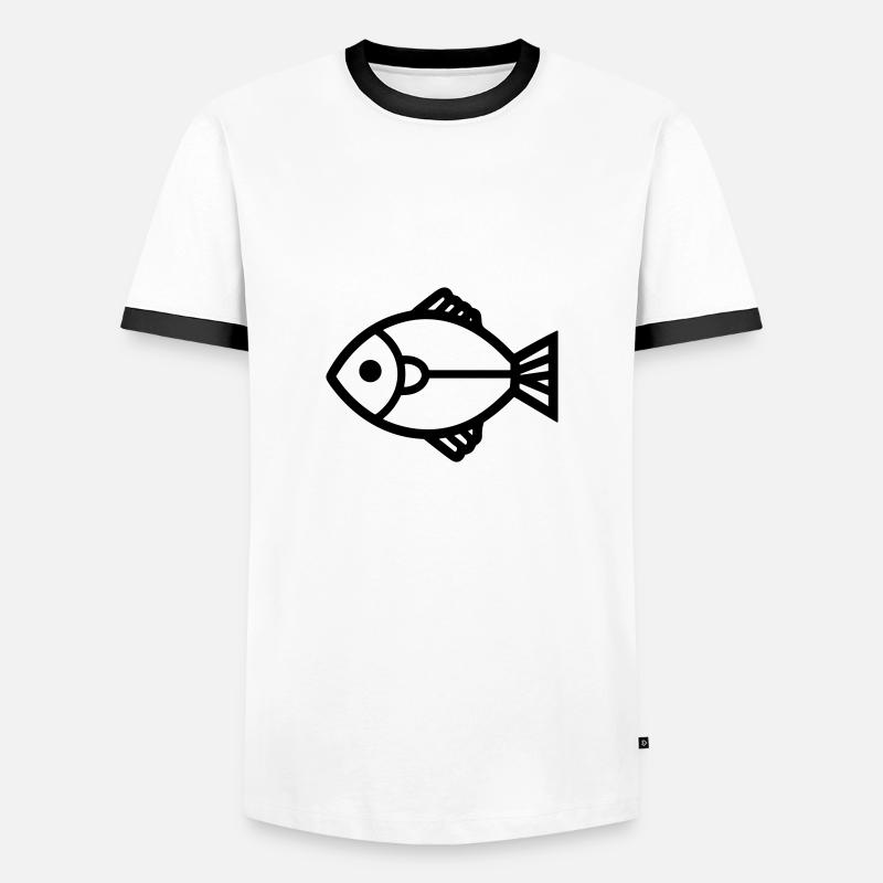 Fish - Men's Ringer Shirt - white/black
