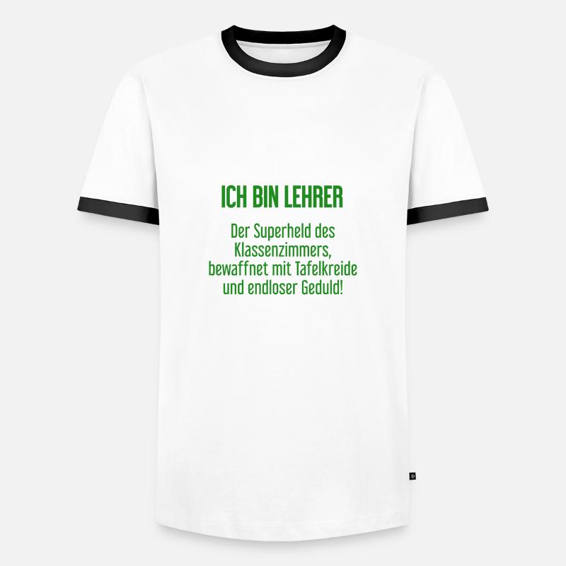 Lehrer - Der Superheld des Klassenzimmers! - Männer Kontrast-T-Shirt - Weiß/Schwarz