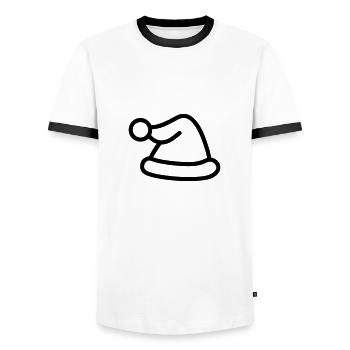 bonnet de noel - T-shirt contrasté Homme - blanc/noir - Devant - AI Model Female 172 light (172cm) & AI Model Male 178 dark (178cm)