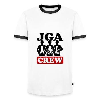 Junggesellen Abschied Crew - Männer Kontrast-T-Shirt - Weiß/Schwarz - Vorne - AI Model Female 172 light (172cm) & AI Model Male 178 dark (178cm)