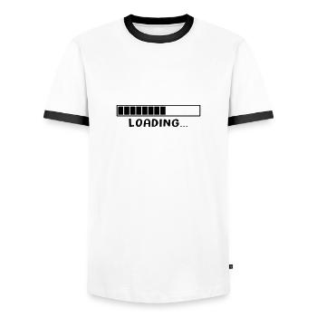 LOADING 4 - T-shirt contrasté Homme - blanc/noir - Devant - AI Model Female 172 light (172cm) & AI Model Male 178 dark (178cm)