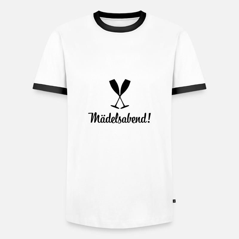 MÄDELSABEND - Männer Kontrast-T-Shirt - Weiß/Schwarz