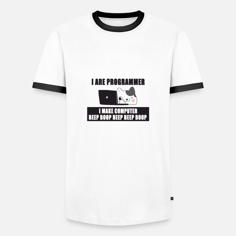 I are programmer - Men's Ringer Shirt - white/black