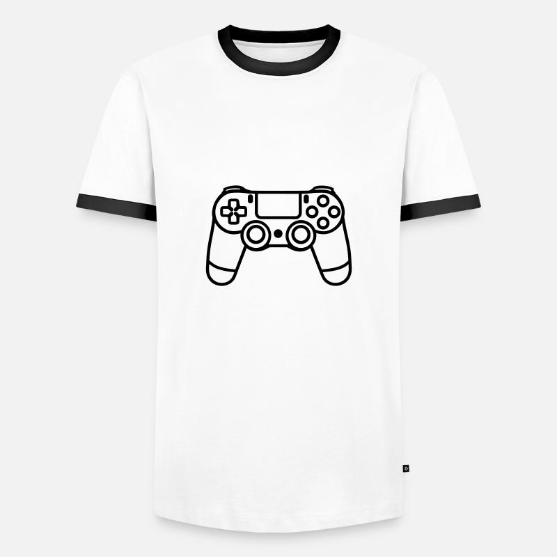 Videospiel-Controller - Männer Kontrast-T-Shirt - Weiß/Schwarz
