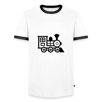 locomotive - T-shirt contrasté Homme - blanc/noir - Devant - AI Model Female 172 light (172cm) & AI Model Male 178 dark (178cm)