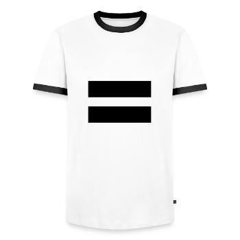 Equality - Men's Ringer Shirt - white/black - Front - AI Model Female 172 light (172cm) & AI Model Male 178 dark (178cm)