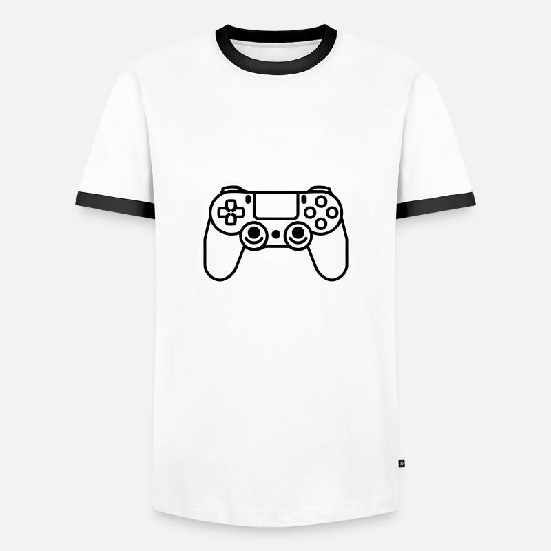 Video game controller - Men's Ringer Shirt - white/black