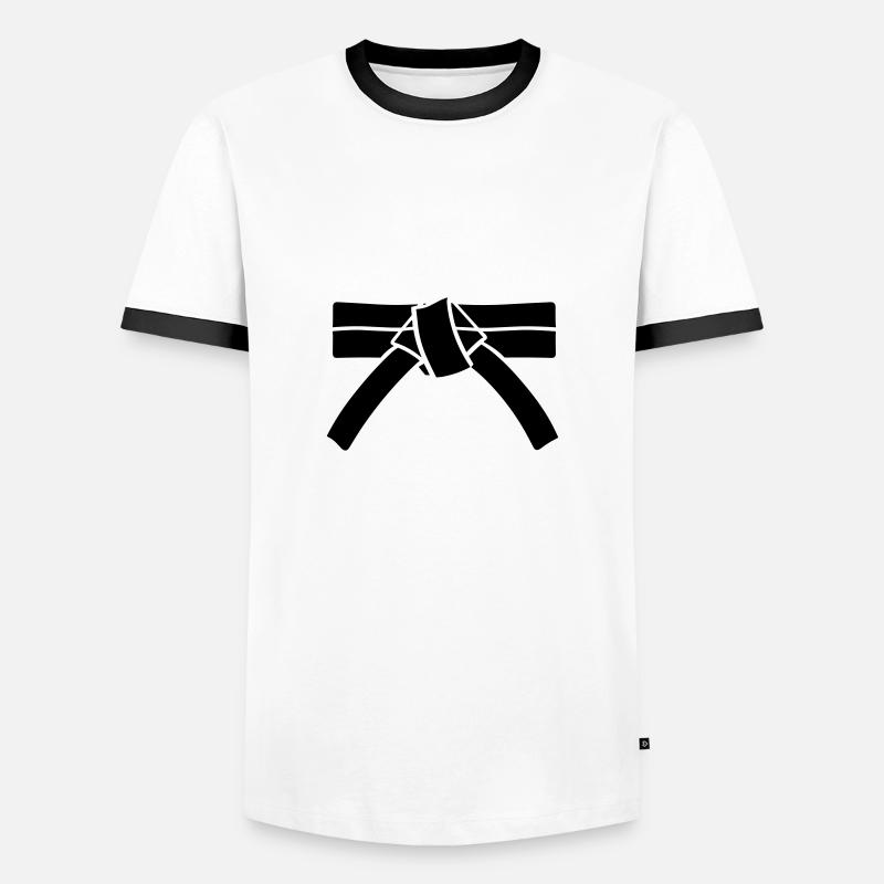 belt - Men's Ringer Shirt - white/black