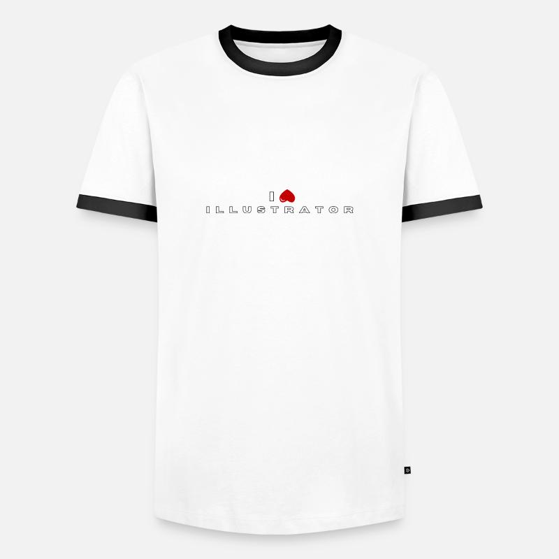 I hate Illustrator - Men's Ringer Shirt - white/black
