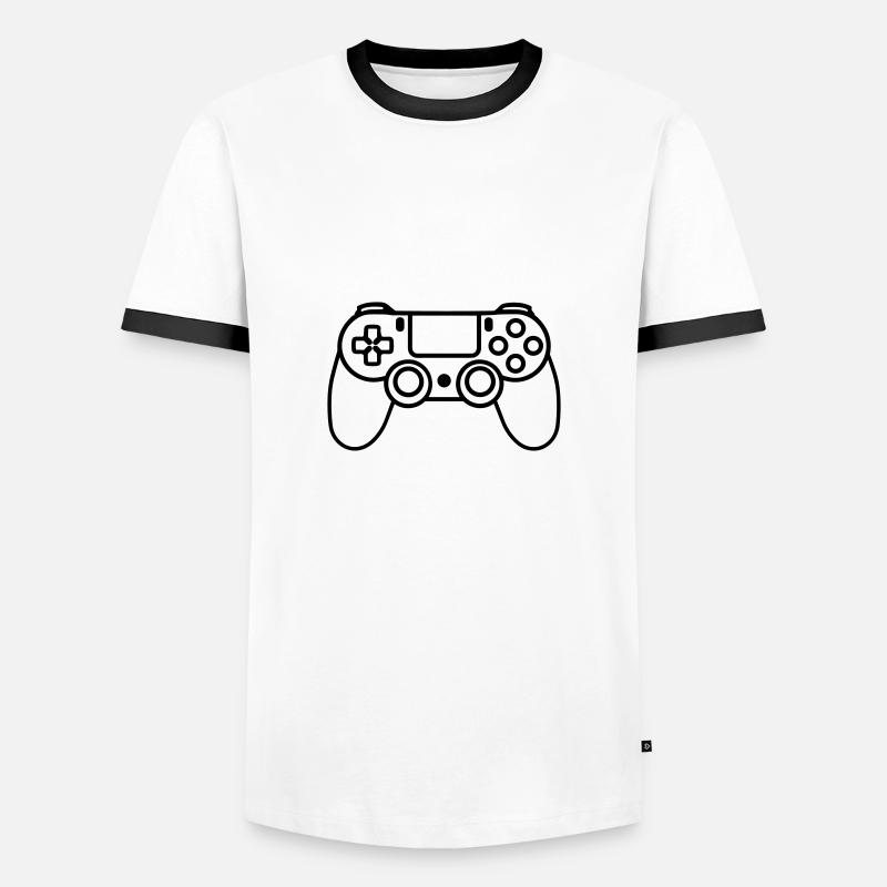 Videospiel-Controller - Männer Kontrast-T-Shirt - Weiß/Schwarz