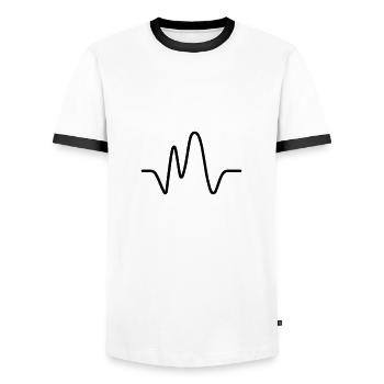 Herzschlag - Männer Kontrast-T-Shirt - Weiß/Schwarz - Vorne - AI Model Female 172 light (172cm) & AI Model Male 178 dark (178cm)