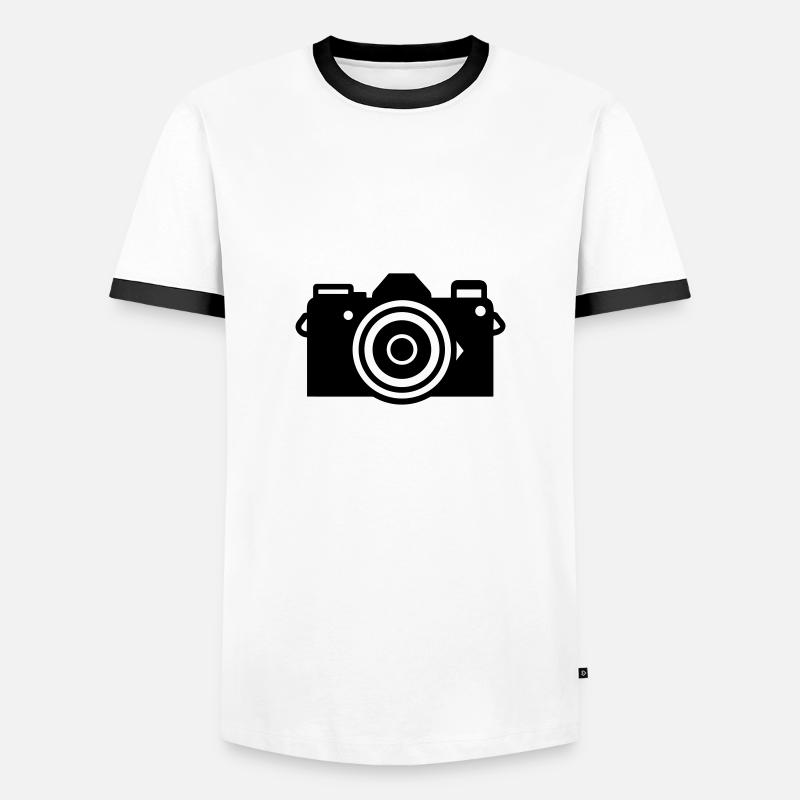 Camera - Men's Ringer Shirt - white/black