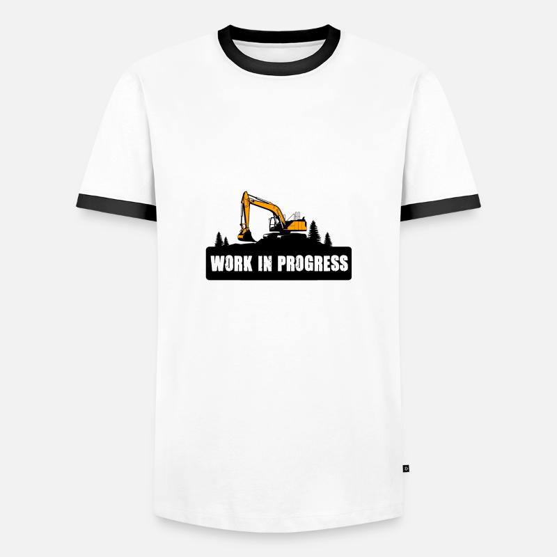 Bagger Baggerfahrer Baggerführer Baustelle - Männer Kontrast-T-Shirt - Weiß/Schwarz
