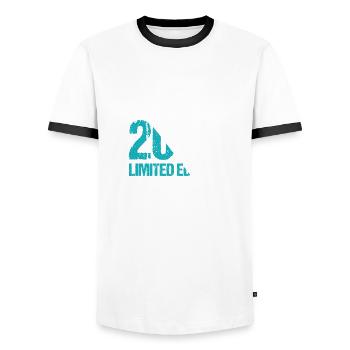 2005 LIMITED EDITION - Männer Kontrast-T-Shirt - Weiß/Schwarz - Vorne - AI Model Female 172 light (172cm) & AI Model Male 178 dark (178cm)