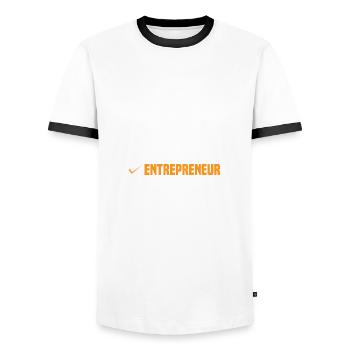 Rapper Athlete Entrepreneur 58 - Men's Ringer Shirt - white/black - Front - AI Model Female 172 light (172cm) & AI Model Male 178 dark (178cm)