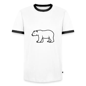 Polar bear - Men's Ringer Shirt - white/black - Front - AI Model Female 172 light (172cm) & AI Model Male 178 dark (178cm)