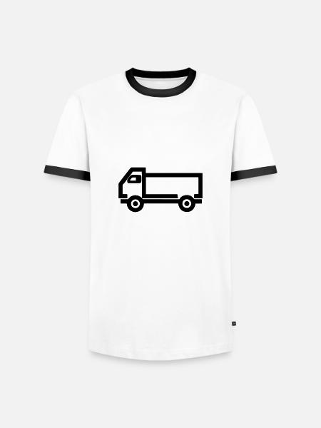 Lkw - Männer Kontrast-T-Shirt - Weiß/Schwarz