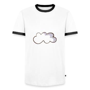 cloud - Men's Ringer Shirt - white/black - Front - AI Model Female 172 light (172cm) & AI Model Male 178 dark (178cm)