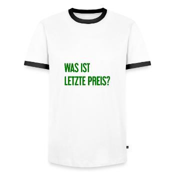 What is last price? - Men's Ringer Shirt - white/black - Front - AI Model Female 172 light (172cm) & AI Model Male 178 dark (178cm)