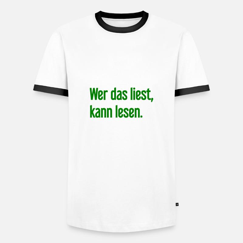 Wer das liest, kann lesen. - Männer Kontrast-T-Shirt - Weiß/Schwarz