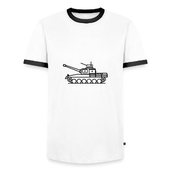 tank - Men's Ringer Shirt - white/black - Front - AI Model Female 172 light (172cm) & AI Model Male 178 dark (178cm)