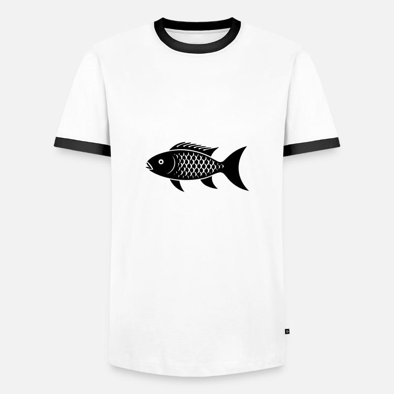 Small Carp Fish - Men's Ringer Shirt - white/black