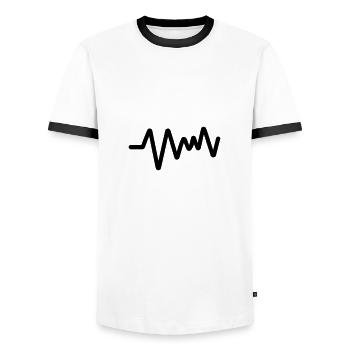 Puls, Herzschlag - Männer Kontrast-T-Shirt - Weiß/Schwarz - Vorne - AI Model Female 172 light (172cm) & AI Model Male 178 dark (178cm)