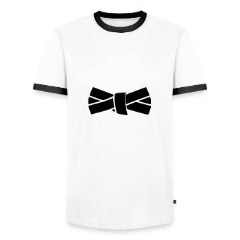 ceinture - T-shirt contrasté Homme - blanc/noir - Devant - AI Model Female 172 light (172cm) & AI Model Male 178 dark (178cm)