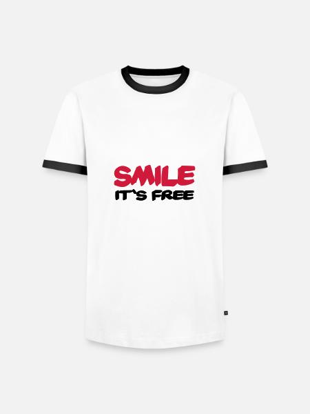 Smile It's free - Men's Ringer Shirt - white/black