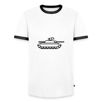 tank - Men's Ringer Shirt - white/black - Front - AI Model Female 172 light (172cm) & AI Model Male 178 dark (178cm)