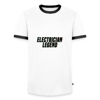 Légende de l'électricien Ironique Dicton Craftsman - T-shirt contrasté Homme - blanc/noir - Devant - AI Model Female 172 light (172cm) & AI Model Male 178 dark (178cm)