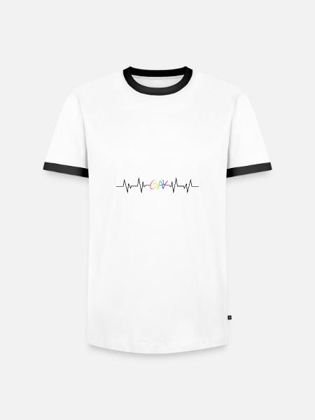 Gay Herzfrequenz - Männer Kontrast-T-Shirt - Weiß/Schwarz