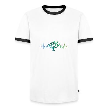 Rettet Korallenriffe, Natur, Meer, Schnorcheln - Männer Kontrast-T-Shirt - Weiß/Schwarz - Vorne - AI Model Female 172 light (172cm) & AI Model Male 178 dark (178cm)