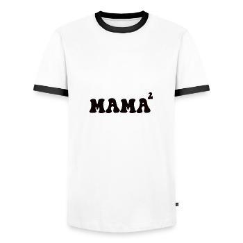 Zweifache Mutter Mama Eltern Geburt - Männer Kontrast-T-Shirt - Weiß/Schwarz - Vorne - AI Model Female 172 light (172cm) & AI Model Male 178 dark (178cm)