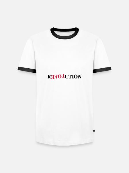 Revolution love - Men's Ringer Shirt - white/black