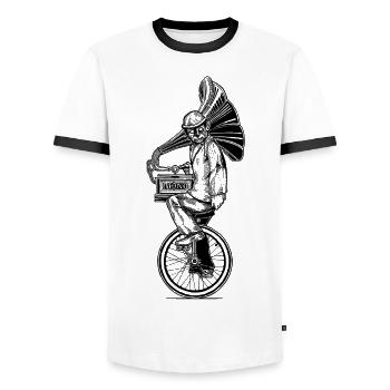 Mono - Männer Kontrast-T-Shirt - Weiß/Schwarz - Vorne - AI Model Female 172 light (172cm) & AI Model Male 178 dark (178cm)