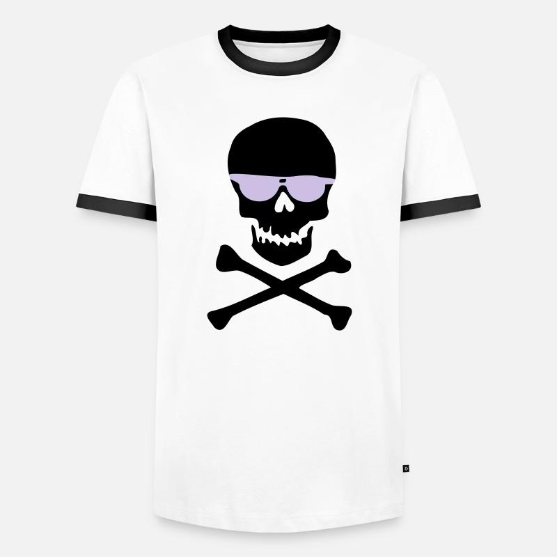 Piratl_mit_brille - Men's Ringer Shirt - white/black