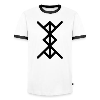 Aimer femme pour femme dans les runes vikings - T-shirt contrasté Homme - blanc/noir - Devant - AI Model Female 172 light (172cm) & AI Model Male 178 dark (178cm)