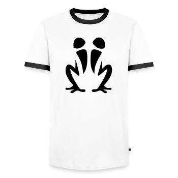 Frog - Men's Ringer Shirt - white/black - Front - AI Model Female 172 light (172cm) & AI Model Male 178 dark (178cm)