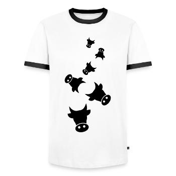Rind Kopf Kuh - Männer Kontrast-T-Shirt - Weiß/Schwarz - Vorne - AI Model Female 172 light (172cm) & AI Model Male 178 dark (178cm)
