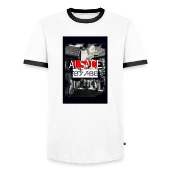 Alsace Old Style - Men's Ringer Shirt - white/black - Front - AI Model Female 172 light (172cm) & AI Model Male 178 dark (178cm)