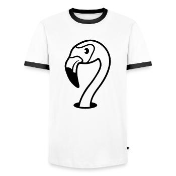visage tête trou étage flamingo clip-art voiture comique - T-shirt contrasté Homme - blanc/noir - Devant - AI Model Female 172 light (172cm) & AI Model Male 178 dark (178cm)