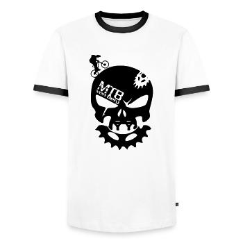 Bone Head - Männer Kontrast-T-Shirt - Weiß/Schwarz - Vorne - AI Model Female 172 light (172cm) & AI Model Male 178 dark (178cm)