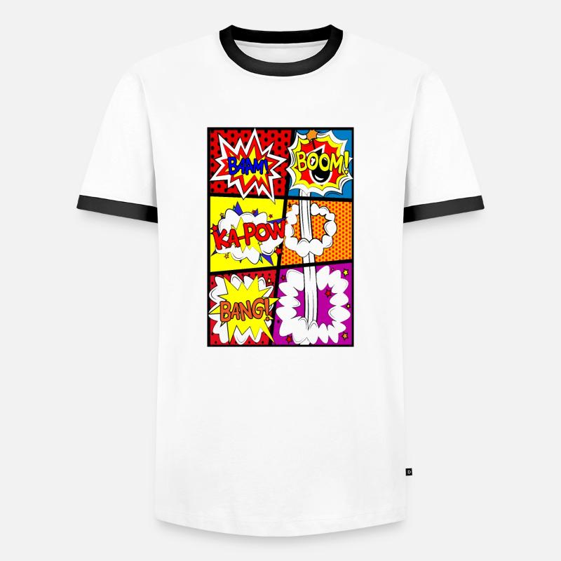 Comicstrip Comic Strip Comic - T-shirt contrasté Homme - blanc/noir
