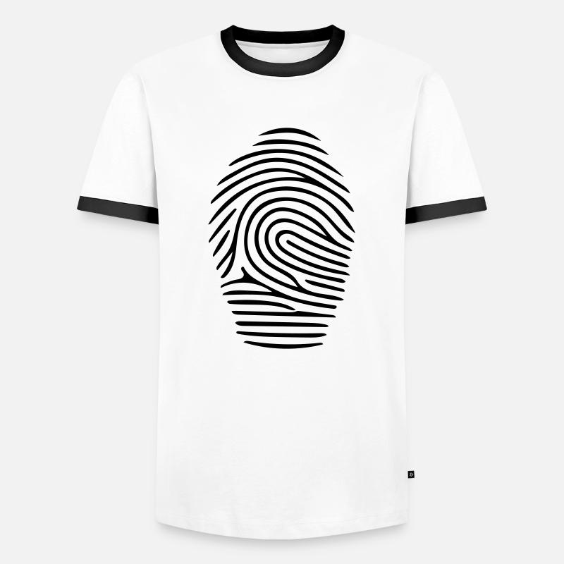 Fingerprint Vector Empreinte - T-shirt contrasté Homme - blanc/noir