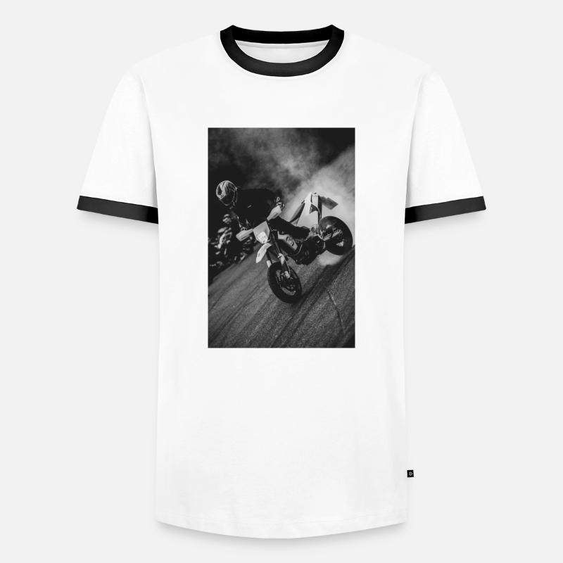 Rolling Burnout - Men's Ringer Shirt - white/black