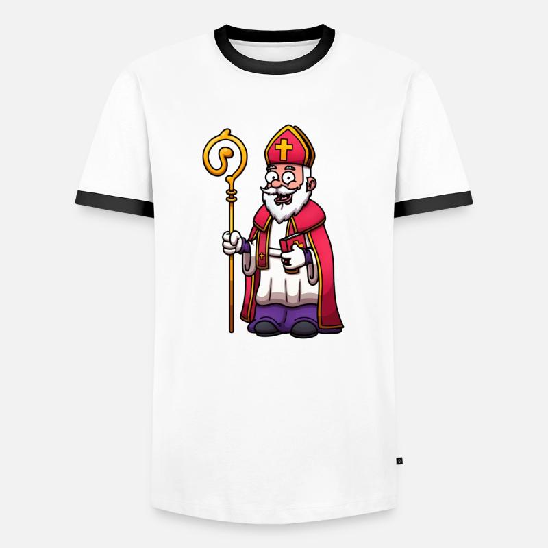 Saint Nicholas - Men's Ringer Shirt - white/black