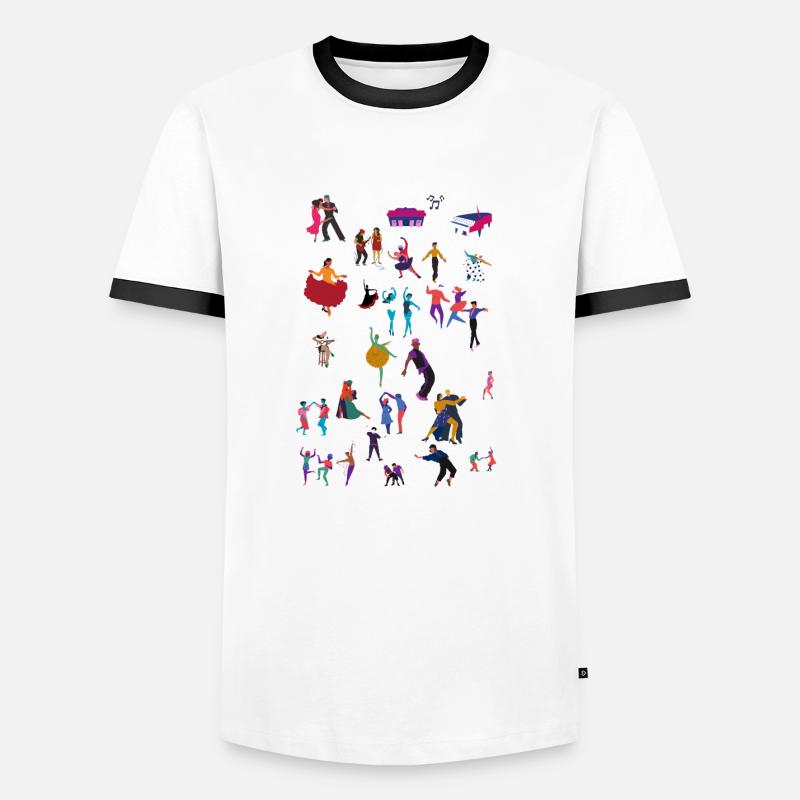 dancing - Men's Ringer Shirt - white/black