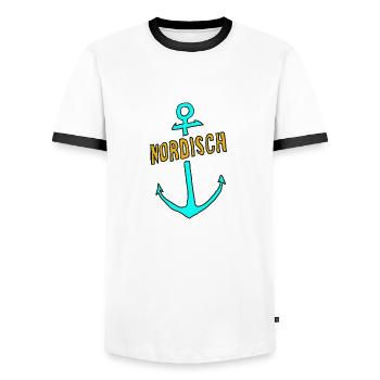 Nordischer Neonanker - Männer Kontrast-T-Shirt - Weiß/Schwarz - Vorne - AI Model Female 172 light (172cm) & AI Model Male 178 dark (178cm)